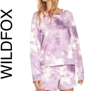 WildFox Purple Tie-Dye with starts Large Sweatshirt large